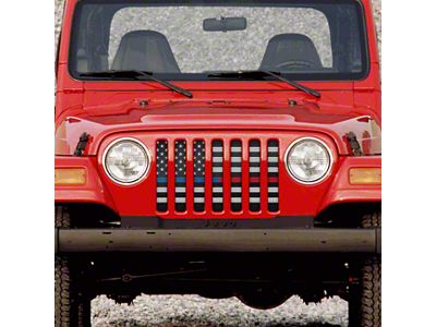 Grille Insert; American Black and White Black the Blue and Red (97-06 Jeep Wrangler TJ)