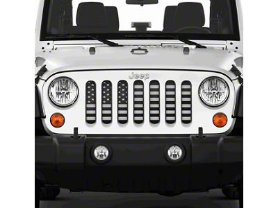 Grille Insert; American Black and White (07-18 Jeep Wrangler JK)