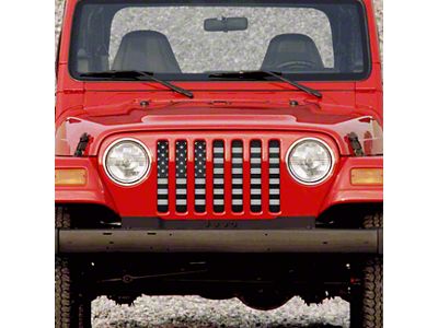 Grille Insert; American Black and White (97-06 Jeep Wrangler TJ)