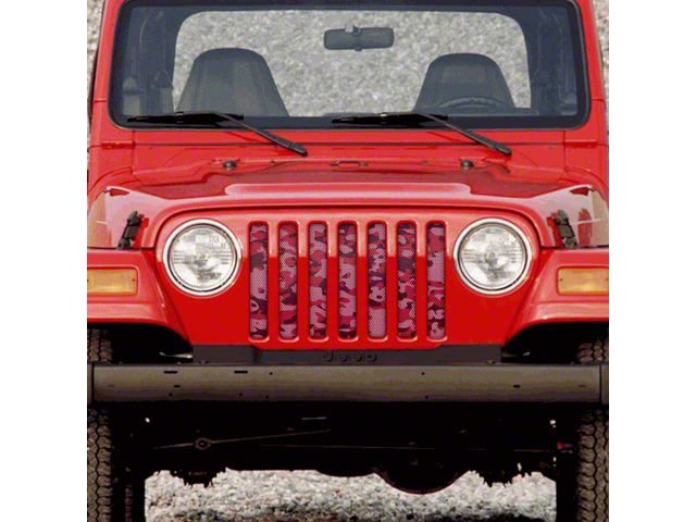 Grille Insert; Pink Out Camo (97-06 Jeep Wrangler TJ)