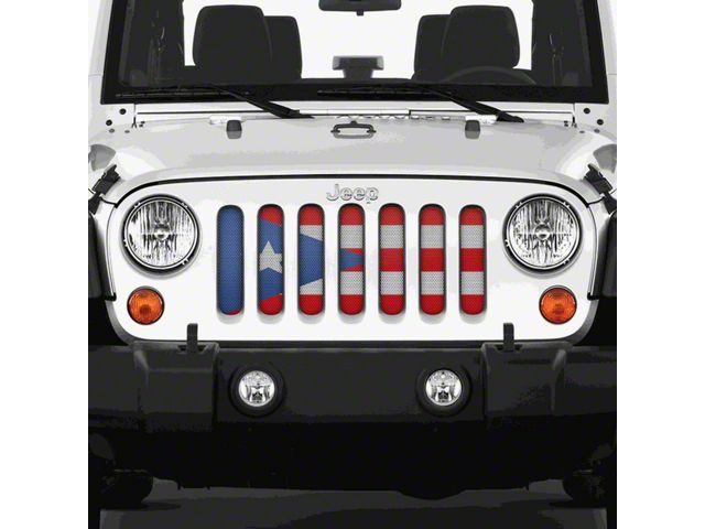 Grille Insert; Puerto Rico Flag (07-18 Jeep Wrangler JK)