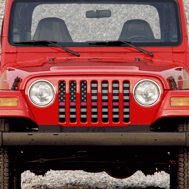Grille Insert; Tactical Fight Like a Girl (97-06 Jeep Wrangler TJ)