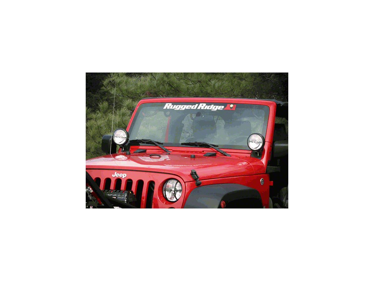 Rugged Ridge Jeep Wrangler Windshield Banner; Black  (Universal;  Some Adaptation May Be Required) - Free Shipping