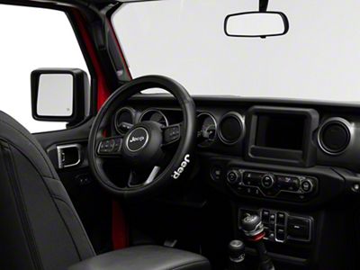 Speed Grip Steering Wheel Cover with Jeep Logo; Black (66-23 Jeep CJ5, CJ7, Wrangler YJ, TJ, JK & JL)