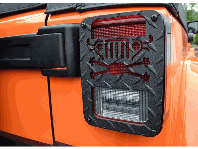Tail Light Guards; Cross Axles Design (07-18 Jeep Wrangler JK)