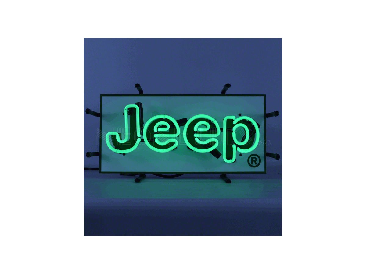 Junior Size Green Jeep Neon Sign