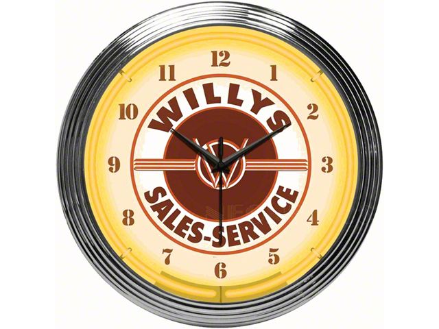 Willys Sales Service Jeep Neon Clock