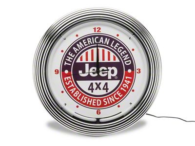 American Legend Jeep 4x4 Neon Clock
