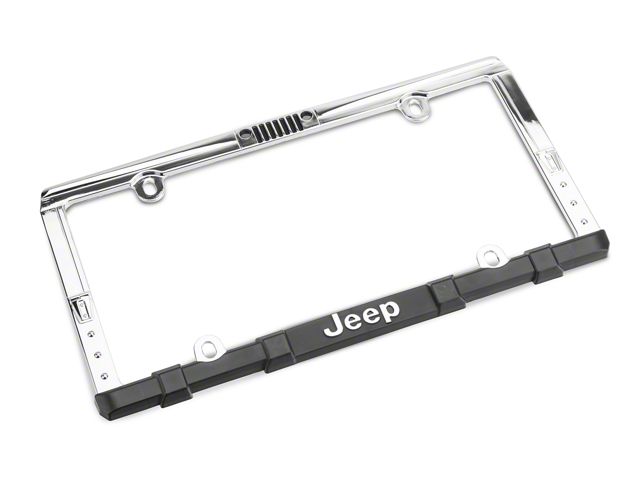 Jeep Wrangler Grille License Plate Frame with Keychain