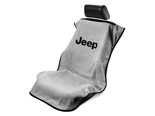 Seat Cover with Jeep Letters; Gray (Universal; Some Adaptation May Be Required)