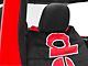Towel2Go Seat Cover with Jeep and Grille Logo; Black and Red (Universal; Some Adaptation May Be Required)