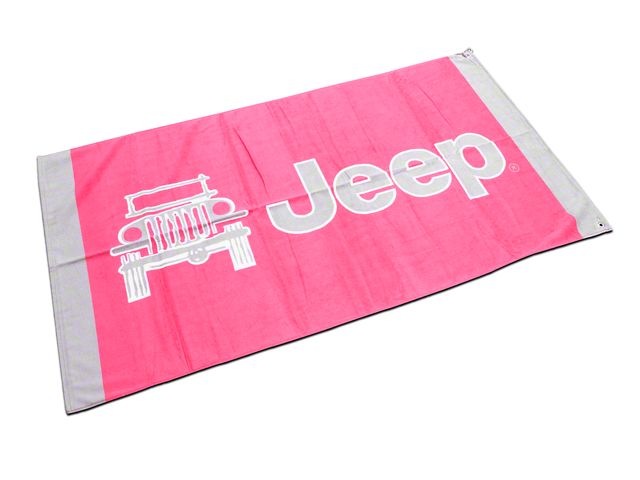 Towel2Go Seat Cover with Jeep and Grille Logo; Pink (Universal; Some Adaptation May Be Required)