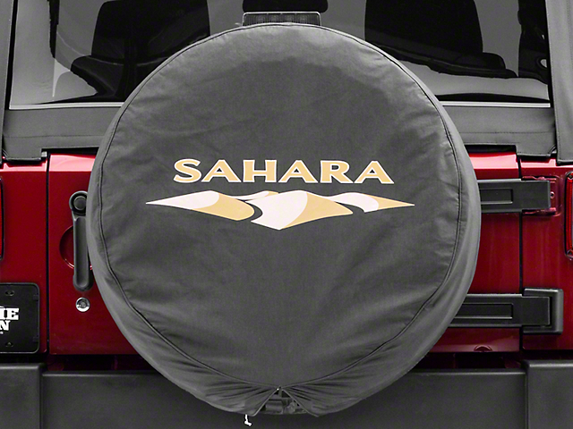 Mopar Jeep Wrangler Sahara Design Spare Tire Cover; 32Inch Tire Cover 82212321 (6618 Jeep CJ5