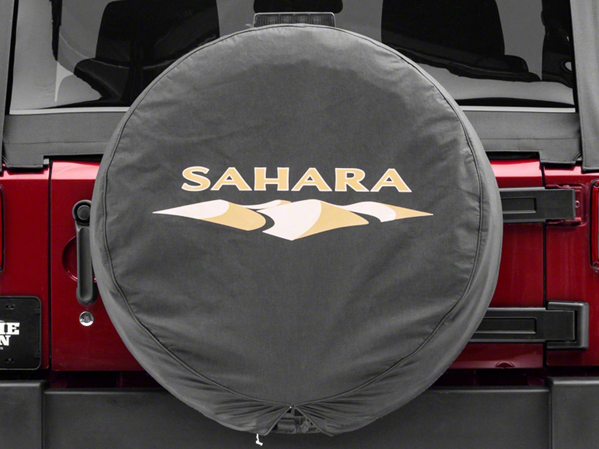 Mopar Jeep Wrangler Sahara Design Spare Tire Cover; 32-Inch Tire Cover  82212321 (66-18 Jeep CJ5, CJ7, Wrangler YJ, TJ & JK) - Free Shipping