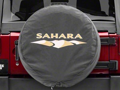 Mopar Sahara Design Spare Tire Cover; 32-Inch Tire Cover (66-18 Jeep CJ5, CJ7, Wrangler YJ, TJ & JK)