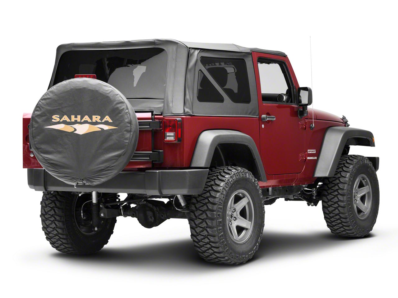 RED ROCK Outline Logo Spare Tire Cover; 30-Inch Tire Cover Compatible with 66-18 Jeep CJ5, CJ7, Wrangler YJ, TJ ＆ JK - 5
