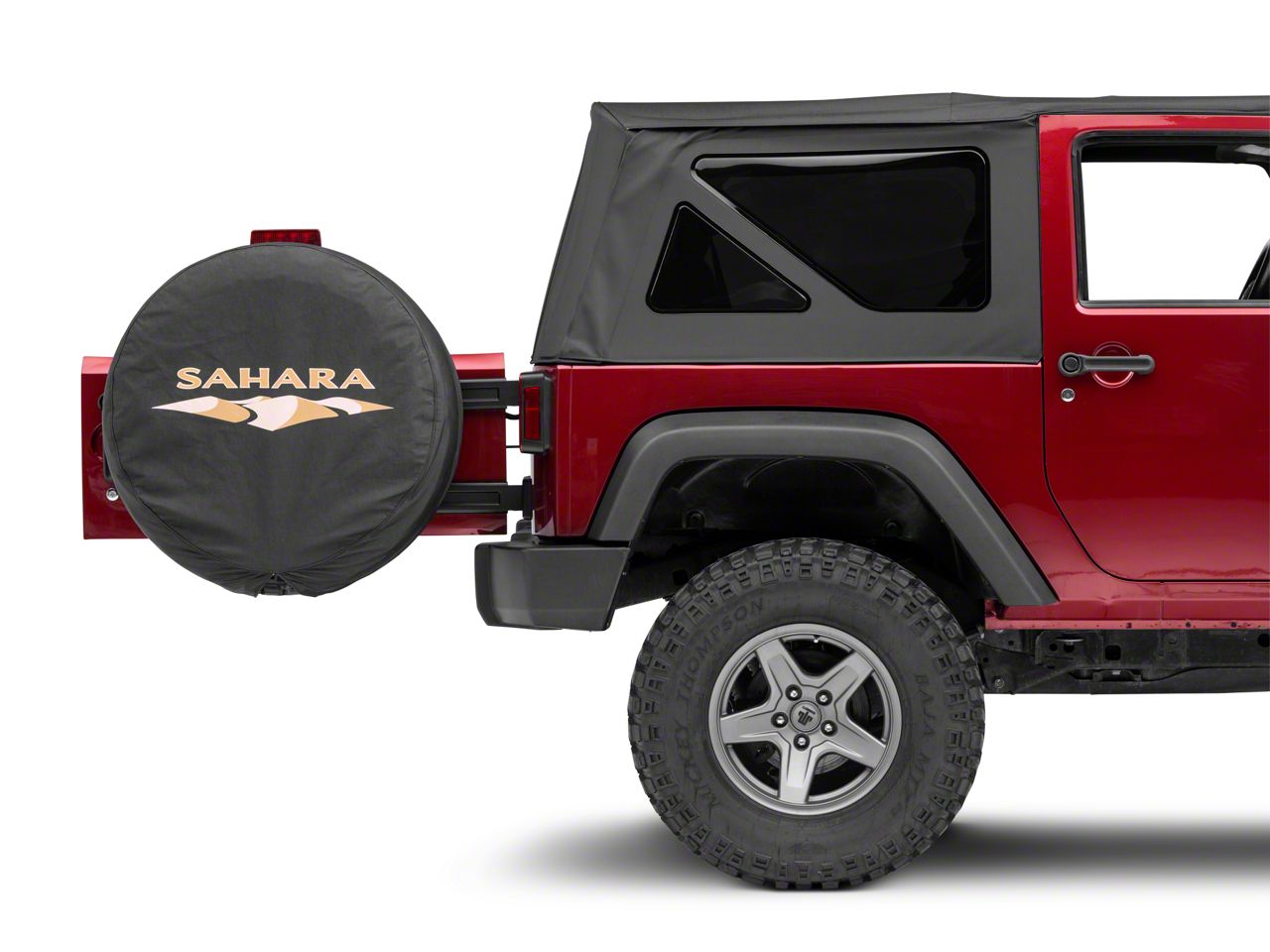 RED ROCK Outline Logo Spare Tire Cover; 30-Inch Tire Cover Compatible with 66-18 Jeep CJ5, CJ7, Wrangler YJ, TJ ＆ JK - 4