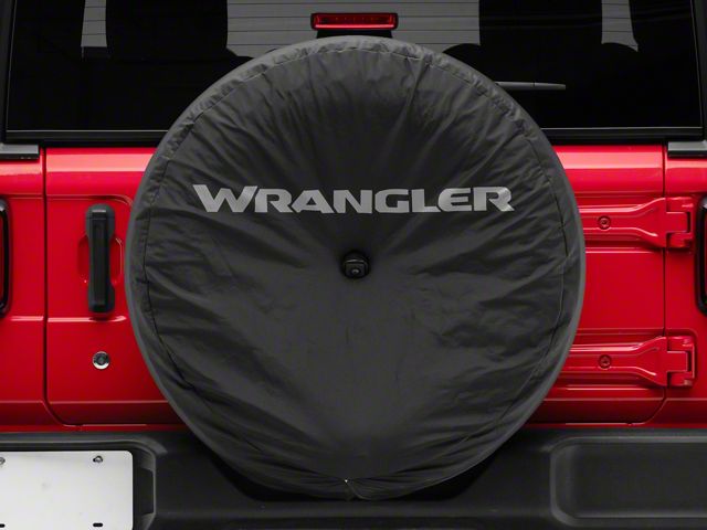Mopar Wrangler Logo Spare Tire Cover; Black; 32-Inch Tire Cover (18-24 Jeep Wrangler JL)