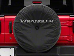 Mopar Wrangler Logo Spare Tire Cover; Black; 32-Inch Tire Cover (18-23 Jeep Wrangler JL)