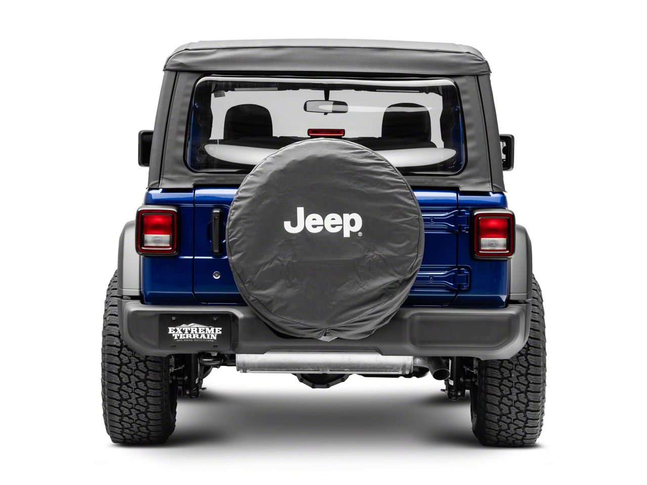 Mopar Jeep Wrangler Jeep Logo Spare Tire Cover; Black and White J129630 (66-18  Jeep CJ5, CJ7, Wrangler YJ, TJ  JK) Free Shipping