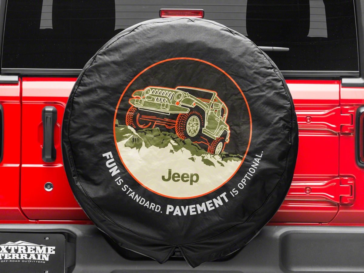 Mopar Jeep Wrangler Pavement Optional Spare Tire Cover J129631 (66-18 Jeep  CJ5, CJ7, Wrangler YJ, TJ & JK) - Free Shipping