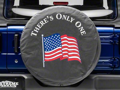 Mopar There's Only One American Flag Spare Tire Cover (66-18 Jeep CJ5, CJ7, Wrangler YJ, TJ & JK)