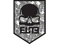 SEC10 ELiTE Skull Badge Decal; Gray Digital Camo 