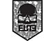 SEC10 ELiTE Skull Badge Decal; Gray Digital Camo