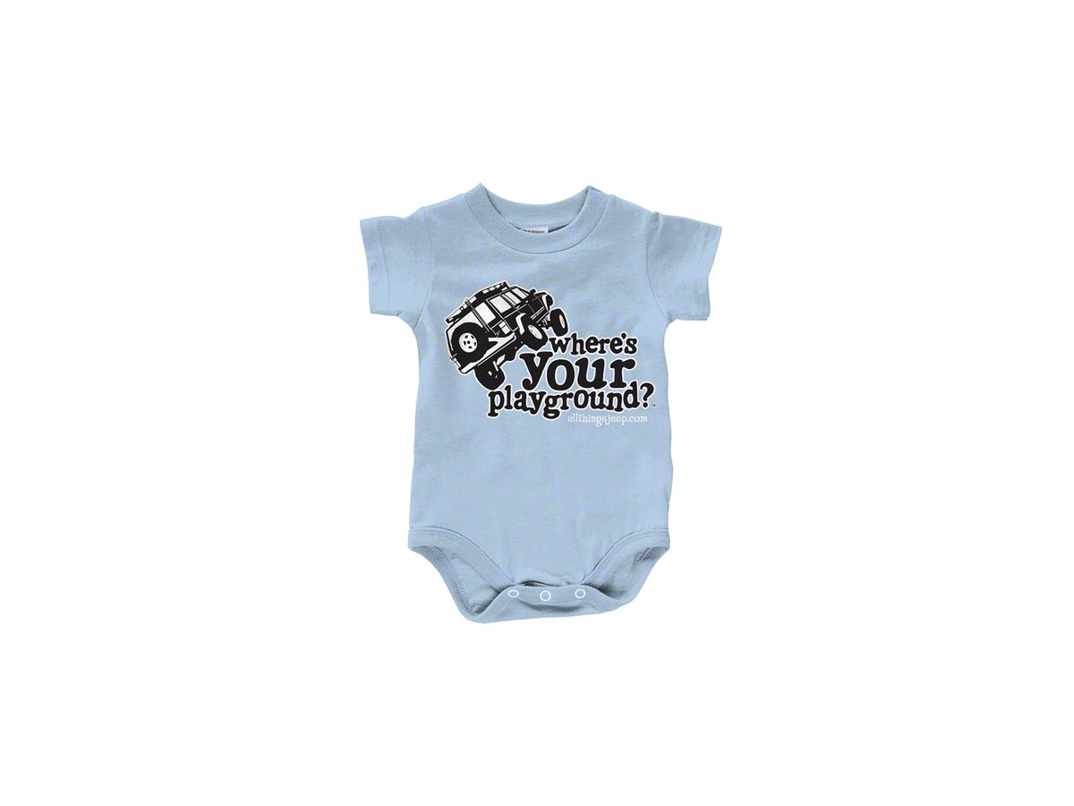 Jeep Wrangler Where's Your Playground Infant Creeper; Blue - Free Shipping