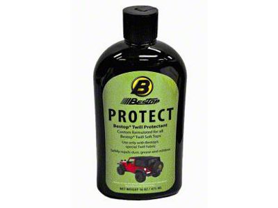 Bestop Soft Top Protectant for Black Twill Fabrics; 16 oz. Bottle