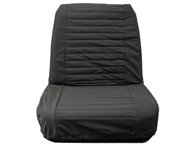 Bestop Front Low-Back Seat Covers; Black Denim (66-80 Jeep CJ5 & CJ7)