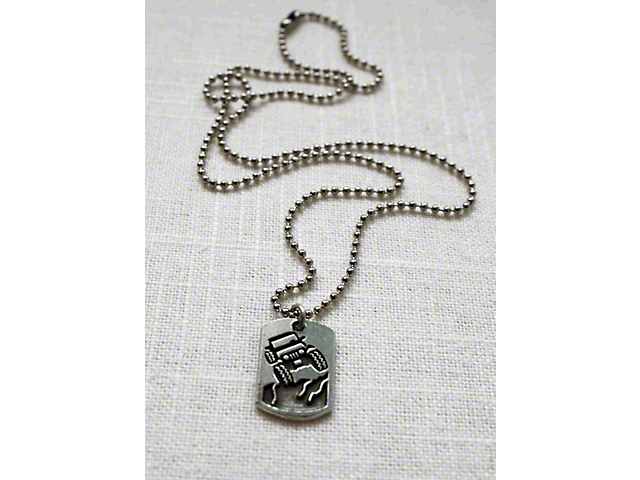 Jeep Pewter Pendant Necklace with 18-Inch Ball Chain
