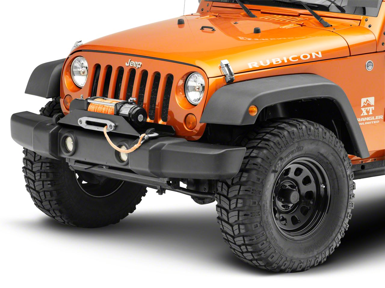 FINDAUTO Front Bumper With Winch Plate Replace For 2007-2018 for Jeep Wrangler JK