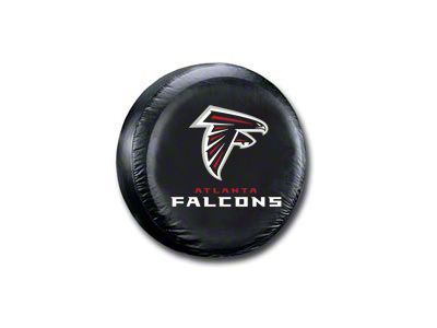 Atlanta Falcons NFL Spare Tire Cover; Black (66-18 Jeep CJ5, CJ7, Wrangler YJ, TJ & JK)