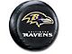 Baltimore Ravens NFL Spare Tire Cover; Black (66-18 Jeep CJ5, CJ7, Wrangler YJ, TJ & JK)