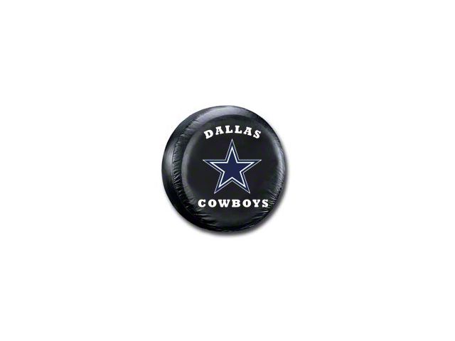 Dallas Cowboys NFL Spare Tire Cover; Black (66-18 Jeep CJ5, CJ7, Wrangler YJ, TJ & JK)