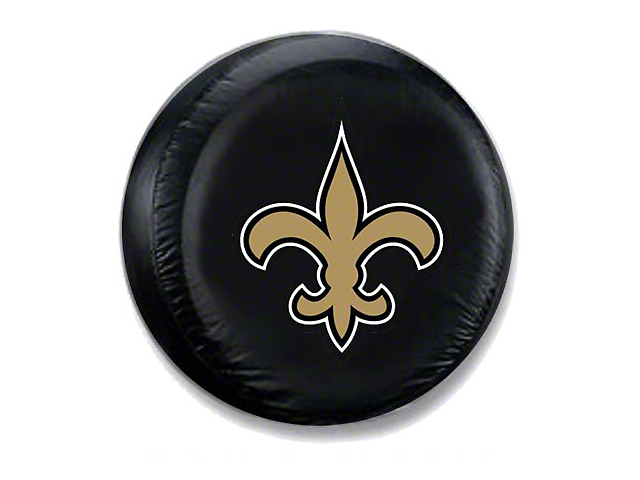 New Orleans Saints Logo NFL Spare Tire Cover; Black (66-18 Jeep CJ5, CJ7, Wrangler YJ, TJ & JK)