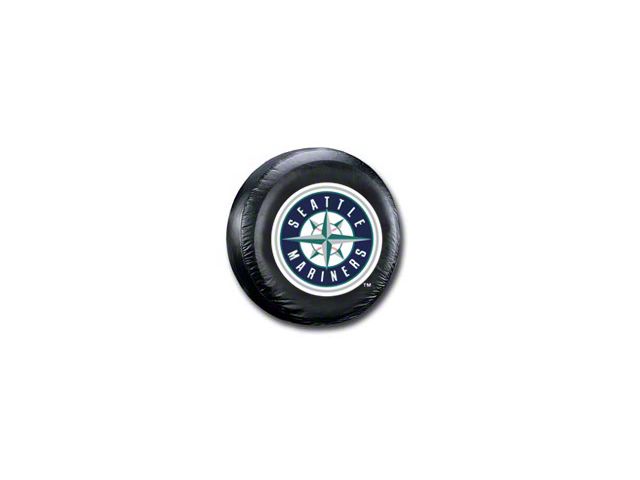 Seattle Mariners MLB S Spare Tire Cover; Black (66-18 Jeep CJ5, CJ7, Wrangler YJ, TJ & JK)