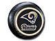 Los Angeles Rams NFL Spare Tire Cover; Black (66-18 Jeep CJ5, CJ7, Wrangler YJ, TJ & JK)