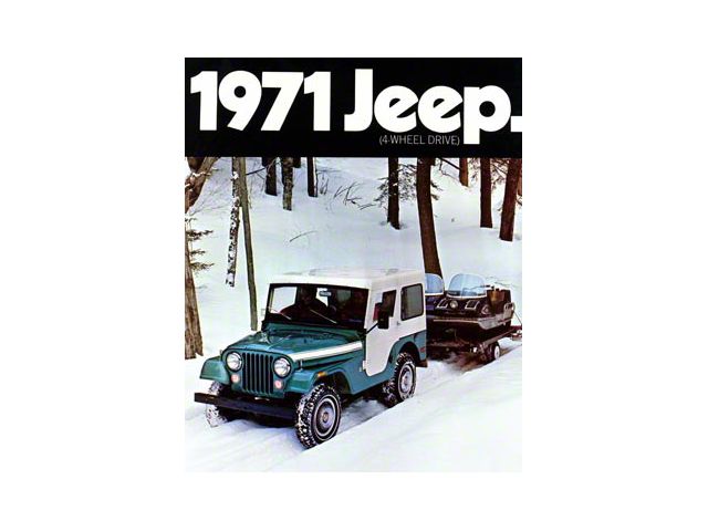 1971 AMC Jeep CJ5 with Snowmobile Refrigerator Magnet