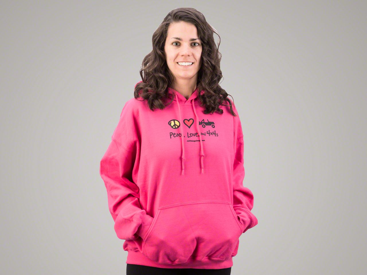 hot pink hooded sweatshirt