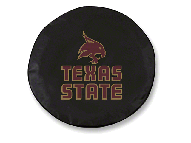 Texas State Spare Tire Cover with Camera Port; Black (18-23 Jeep Wrangler JL)