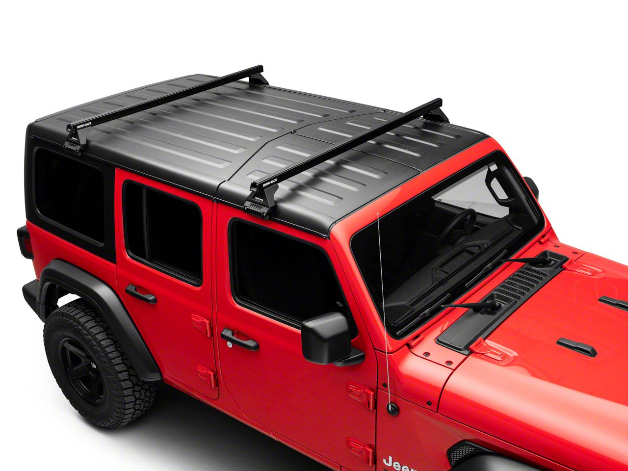 Rhino-Rack Jeep Wrangler Heavy Duty RL110 2 Bar Roof Rack; Black JB0101