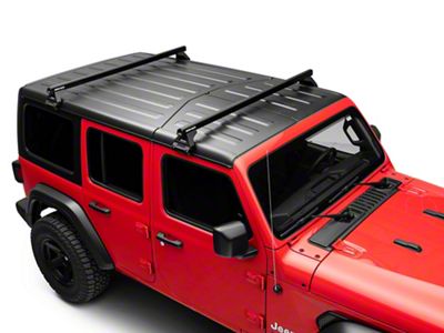 Rhino-Rack Heavy Duty RL110 2 Bar Roof Rack; Black (18-24 Jeep Wrangler JL 4-Door)