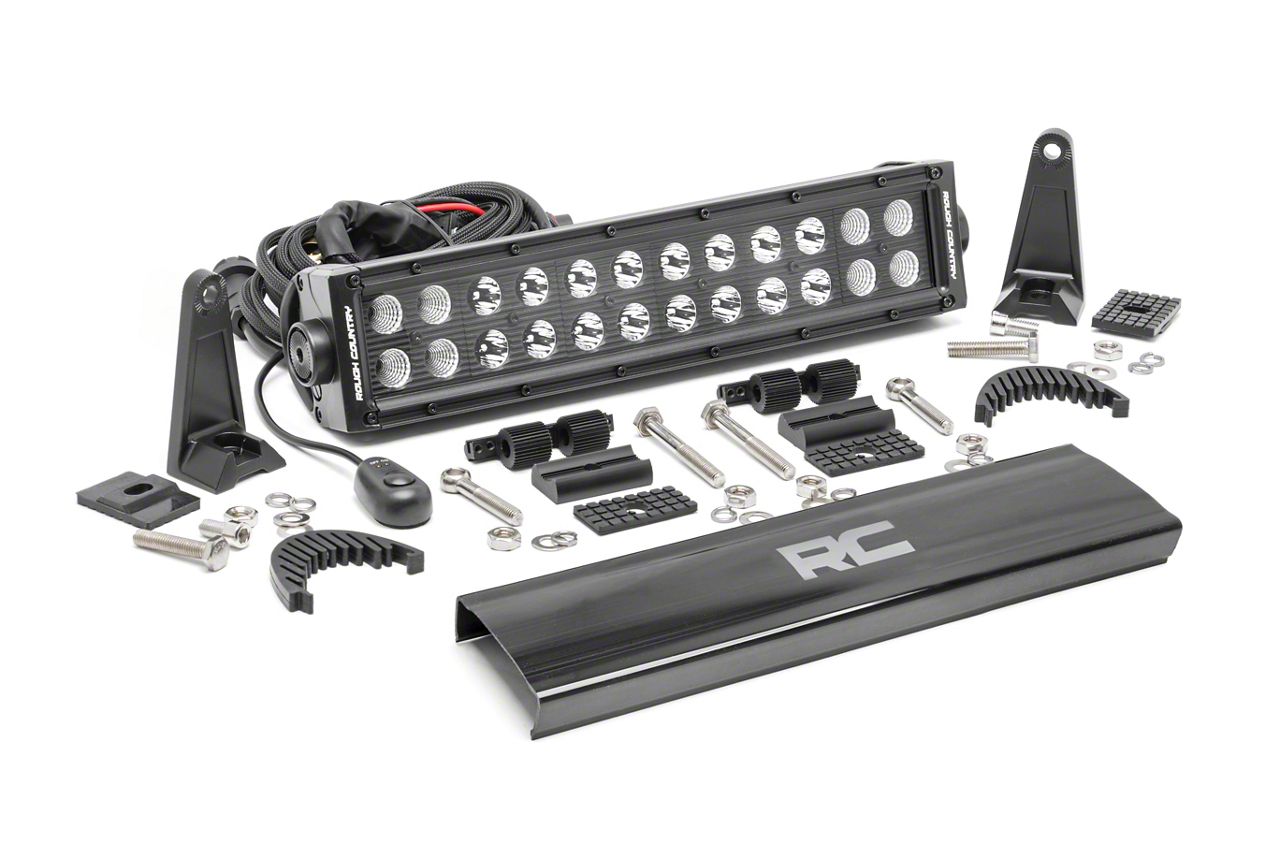 Rough Country 12-Inch Black Series Dual Row LED Light Bar; Flood/Spot Combo Beam (Universal; Some Adaptation May Be Required)