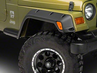 Bushwacker 4.75-Inch Pocket Style Fender Flares; Front and Rear (97-06 Jeep Wrangler TJ)