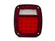 Rugged Ridge LED Tail Light; Black Housing; Red/Clear Lens; Driver Side (76-06 Jeep CJ5, CJ7, Wrangler YJ & TJ)