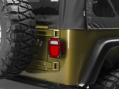 Black JeepTails Awareness Ribbon Tail lamp Light Covers Compatible with Jeep CJ or YJ and TJ Wranglers Set of 2 