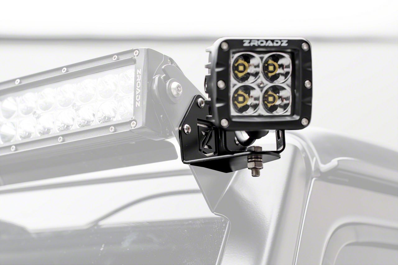 ZRoadz Jeep Wrangler Two 3 in. LED Cube Lights w/ Roof Side Mounting ...