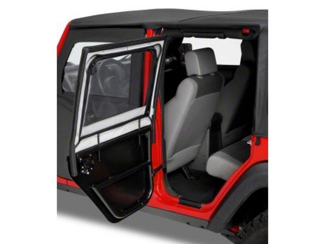 Bestop HighRock 4x4 Element Rear Upper Doors; Black Twill (07-18 Jeep Wrangler JK 4-Door)